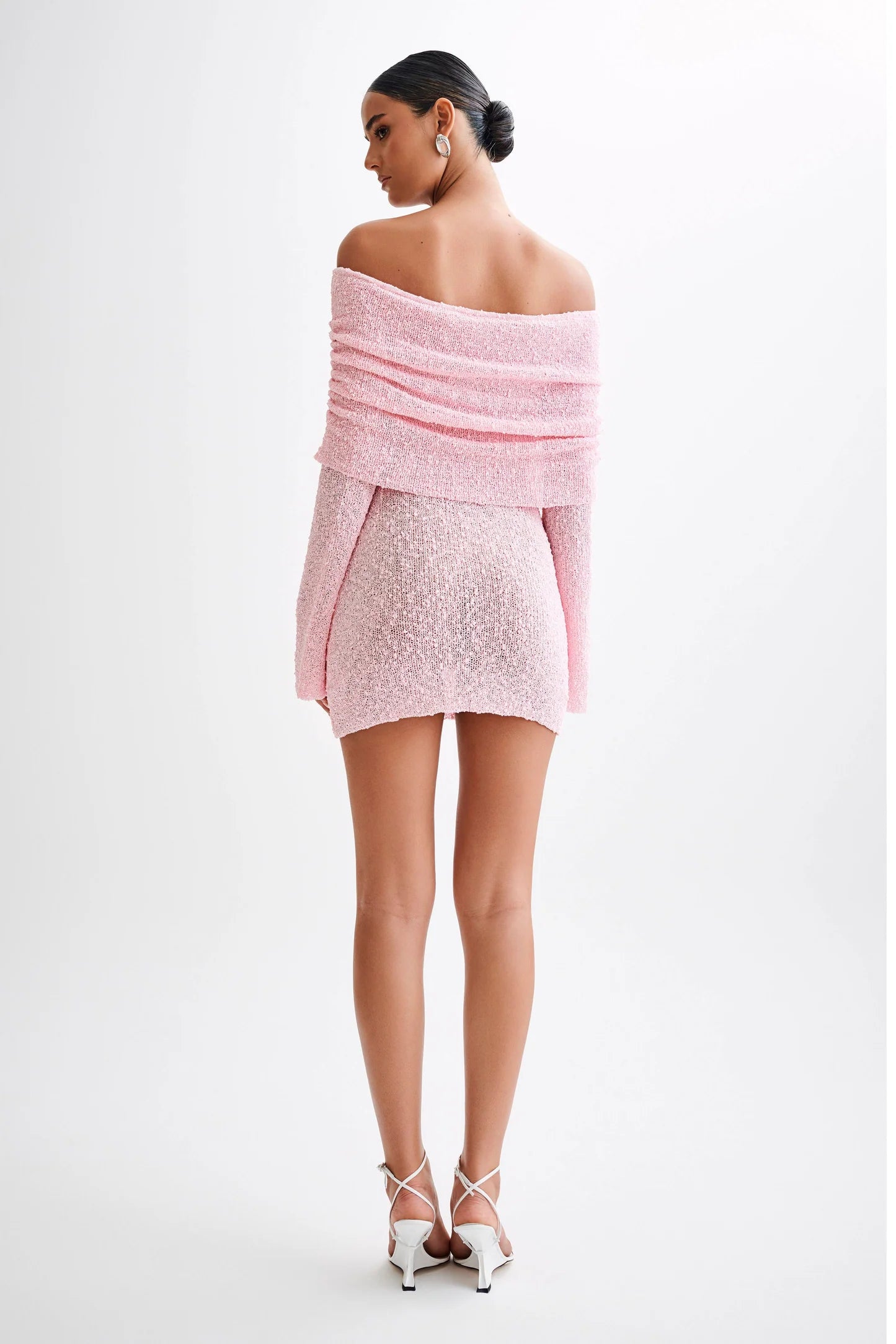 Boucle Mini Dress | Baby Pink