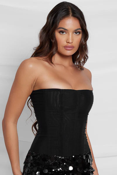 Muse mesh corset top | Black